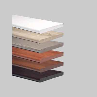 MENSOLA RETTANGOLARE STONDATA 'AMICA' 80x20 cm - spess. 1,8 cm - col. Bianco