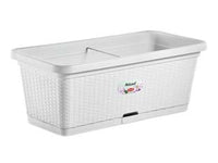 FIORIERA NATURAL BIANCA CON RISERVA D'ACQUA CM. 80  cm.80  lt.66    STEFANPLAST