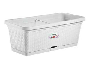 FIORIERA NATURAL BIANCA CON RISERVA D'ACQUA CM. 80  cm.80  lt.66    STEFANPLAST