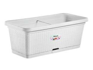 FIORIERA NATURAL BIANCA CON RISERVA D'ACQUA CM. 80  cm.80  lt.66    STEFANPLAST