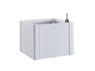 FIORIERA NATURAL DELUXE BIANCA QUADRA  cm.43x43x33h. lt.35    STEFANPLAST