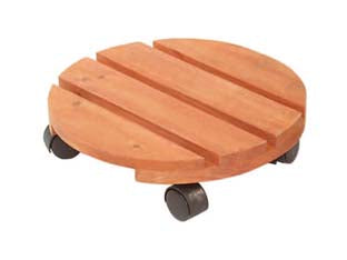 PORTAVASO IN LEGNO CON RUOTE- - ø cm.30 - 2 pezzi VETTE