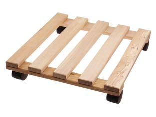 PORTAVASO CON RUOTE QUADRO IN LEGNO  cm 30x30  spessore mm 15  portata kg 30    VETTE