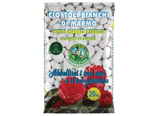 CIOTTOLO BIANCO IN MARMO- - kg.20, taglio mm.15/25 - 1 busta TERRIFLORA