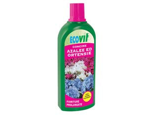 CONCIME LIQUIDO PER AZALEE ED ORTENSIE- - lt.1 - 6 pezzi ECOVIT