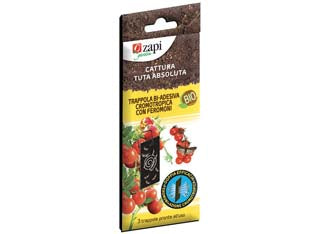 TRAPPOLA BIADESIVA PER TIGNOLA DEL POMODORO- - 3 trappole adesive cm.9,6x18,5h. - 3 pezzi ZAPI