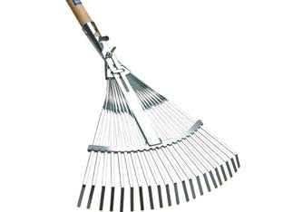 SCOPA DA GIARDINO IN METALLO REGOLABILE CON MANICO ATTACCO CONICO- - 21 denti - 5 pezzi AGEF