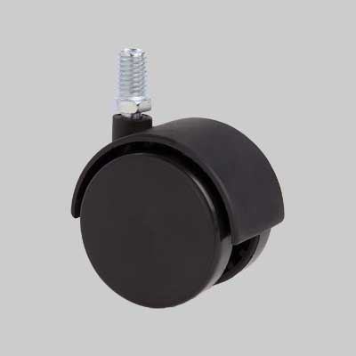 RUOTA ARREDAMENTO GEMELLATA C/PERNO 40 mm - fil. M8 - portata 28 kg - 4 pezzi