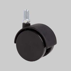 RUOTA ARREDAMENTO GEMELLATA C/PERNO 40 mm - fil. M8 - portata 28 kg - 4 pezzi