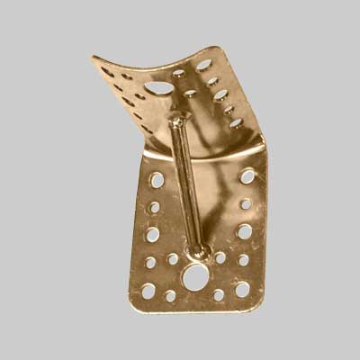 PIASTRA AD ANGOLO PIANA C/RINFORZO Ø 80/100 65x85 mm - spessore 2 mm