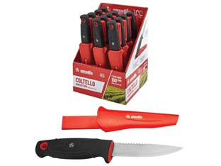 COLTELLO AGRICOLTURA IN ACCIAIO INOX CM.22 MANICO IN GOMMA- - cm.22 - 2 pezzi AUSONIA