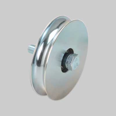 RUOTA CON BULLONE PER CANCELLI GOLA TONDA 80 mm