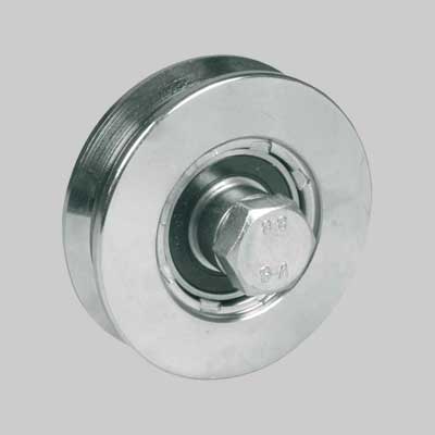 RUOTA CON BULLONE PER CANCELLI A 2 CUSCINETTI 140 mm