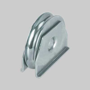 RUOTA CON SUPPORTO LATERALE PER CANCELLI GOLA TONDA 100 mm