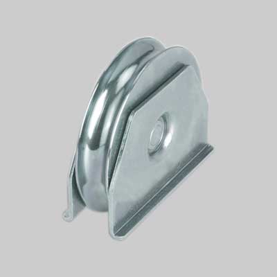 RUOTA CON SUPPORTO LATERALE PER CANCELLI GOLA TONDA 120 mm