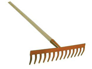 RASTRELLO CON MANICO  14 denti  manico legno cm.130    IL CAMPO