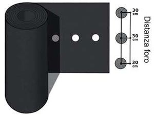 FOGLIA POLIETILENE NERA PACCIAMATURA 1 FORO PASSO CM.30 H.CM.120- - rotolo mt.30 - 1 rotolo