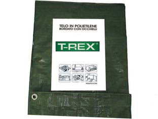 TELO OCCHIELLATO BORDATO CON ANGOLI RINFORZATI 150 GR. MEDIO  mt.4x6  gr.150 al mq.  colore verde/blu    TREX