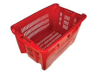 CESTA ORTOFRUTTA TUTTA FORATA IMPILABILE  lt.40 cm.56x35x31h. (bancale pz 245)    ICS