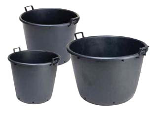 MASTELLONI TONDI  2 MANICI CON FORI PER VIVAIO  lt.130 ø cm.70x51h.    ICS