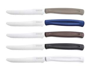 COLTELLO DINAMIK DA TAVOLA LAMA DENTATA- - tortora, lunghezza lama cm.11 (1050721) - 2 blister KAIMANO