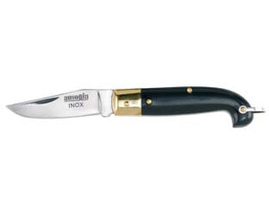 COLTELLO ZUAVO LAMA IN ACCIAIO INOX CON MANICO FINTO CORNO  cm.18  23150    AUSONIA