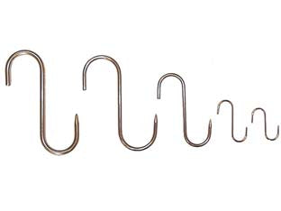 GANCIO INOX DA MACELLAIO 1 PUNTA- - ø mm.4x100 - 10 pezzi