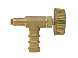 RUBINETTO A SPILLO PORTAGOMMA METANO PER FORNELLONI  portagomma entrata ø mm.14  uscita maschio 10x1