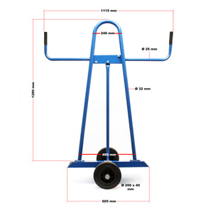 Carrello porta pannelli Portata 300kg 2 pneumatici in gomma piena Per piastre di grandi dimensioni