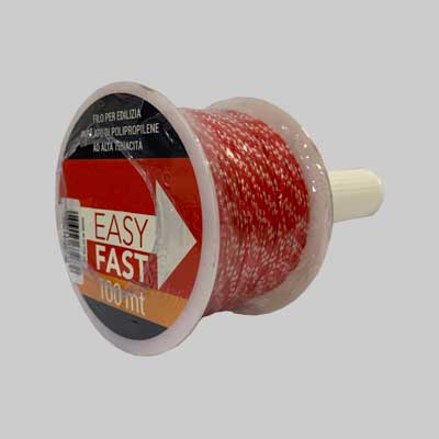FILO DA MURATORE POLIPROPILENE C/SUPPORTO 100 mt - colore bianco/rosso