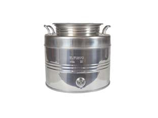 FUSTO INOX PER OLIO GRAFFATO LT.20  ø mm.310x332h.    MAFFEI