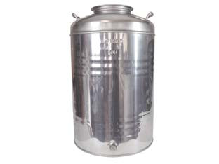 FUSTO INOX PER OLIO GRAFFATO LT.100  ø mm.460x720h.    MAFFEI