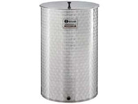 CONTENITORE ENOLOGICO A FONDO PIANO INOX 18/10 SALDATO  lt.50 ø mm.390x490h. bocc.F1/2 fiorettato    MAFFEI