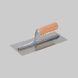 FRATTONE DENTATO C/MANICO LEGNO 28x12 cm - dentatura 12x12 mm - MADE IN ITALY