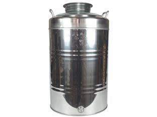 FUSTO INOX PER OLIO GRAFFATO LT.100    BELVIVERE