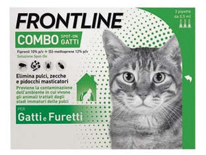 FRONTLINE COMBO PER GATTI E FURETTI  in confezione da 3 pipette    FRONTLINE