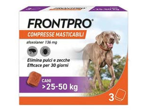 FRONTPRO COMPRESSE MASTICABILI PER CANI KG.2550  confezione 3 compresse    FRONTPRO