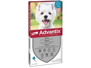 ANTIPARASSITARIO ADVANTIX PER CANI DA KG.4 A KG.10  in conf. da 4 pipette SPOTON    ADVANTIX