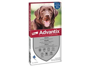 ANTIPARASSITARIO ADVANTIX PER CANI DA KG.25 A KG.40  in conf. da 6 pipette SPOTON    ADVANTIX