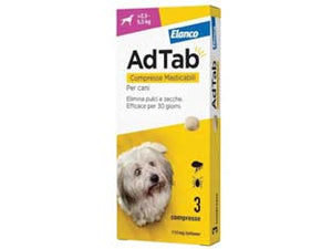 ADTAB COMPRESSE MASTICABILI PER CANI KG.2,55,5  3 compresse da mg.112,5 di lotilaner    ADTAB