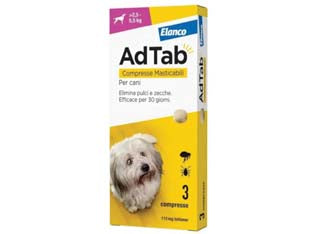 ADTAB COMPRESSE MASTICABILI PER CANI KG.2,55,5  3 compresse da mg.112,5 di lotilaner    ADTAB