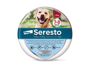 COLLARE SERESTO CONTRO PULCI E ZECCHE CANI OLTRE 8 KG.  per cani oltre kg.8    SERESTO