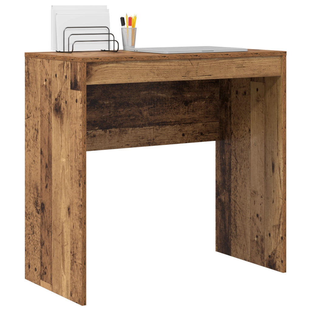 Scrivania Rustica Finitura in Legno Vecchio Legno 80 x 40 x 76 cm