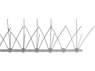 DISSUASORE VOLATILI PER MURETTO BASE IN PLASTICA E SPILLI INOX- - cm.50x12h. - 60 pezzi