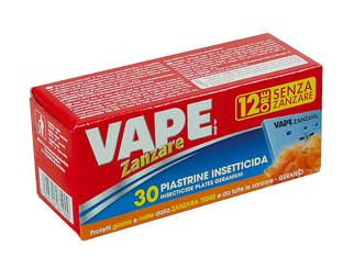 PIASTRINA PER ELETTROEMANATORI PROFUMATA ZANZARE COMUNI E TIGRE- - in confez. da pz.30 - 12 pezzi VAPE