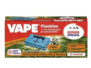 PIASTRINA PER ELETTROEMANATORI EXTRA ZANZARE COMUNI TIGRE E TROPICALI- - in confez. da pz.20 - 6 pezzi VAPE