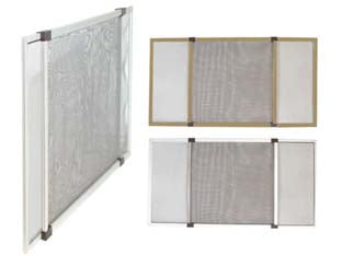 ZANZARIERA IN FIBRA CON TELAIO COMPONIBILE IN ALLUMINIO colore bianco RAL9010  rete grigia  cm.75x50h.    VETTE