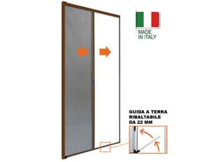 ZANZARIERA A RULLO LATERALE STRUTTURA IN ALLUMINIO COLORE MARRONE  cm.160x250h.    SANGIORGIO