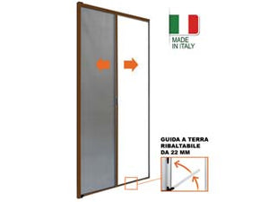 ZANZARIERA A RULLO LATERALE STRUTTURA IN ALLUMINIO COLORE MARRONE  cm.160x250h.    SANGIORGIO