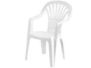 POLTRONA DA GIARDINO ZENA BIANCA  cm.55x56x89h.  peso kg.3,1